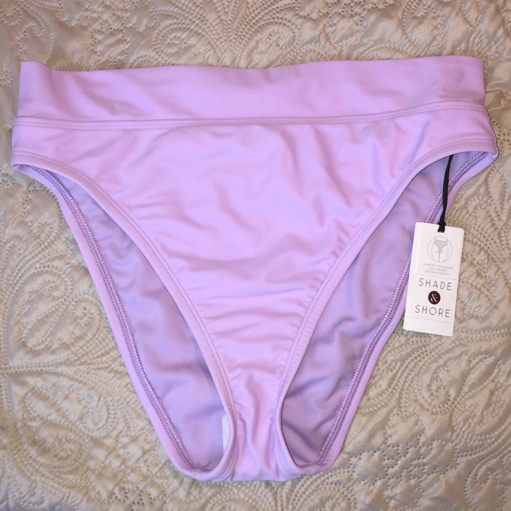 NWT high waist cheeky lilac bikini bottoms